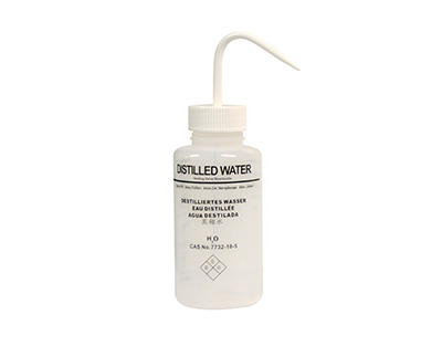 250mL wide mouth wash bottle labeled