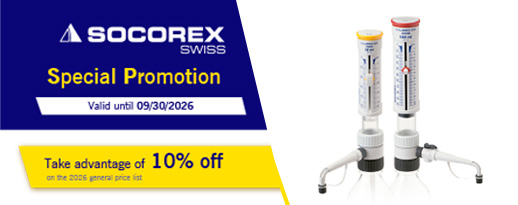 Socorex Promotion, discount on high-precision laboratory dispensers
