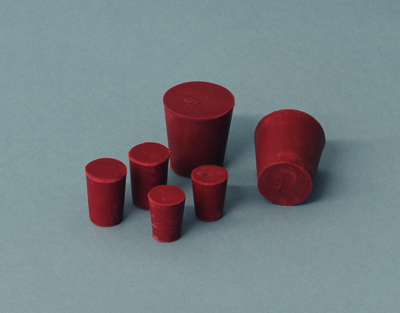 Bouchon caoutchouc rouge, diam. (inf-sup) 48-58 mm, h= 45 mm