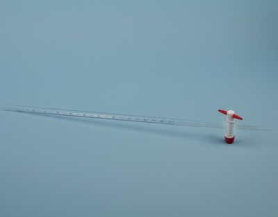 Burette à robinet droit en PTFE, classe A, 10mL