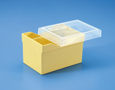 Caja vacía p/puntas c/tapa estándar - amarillo