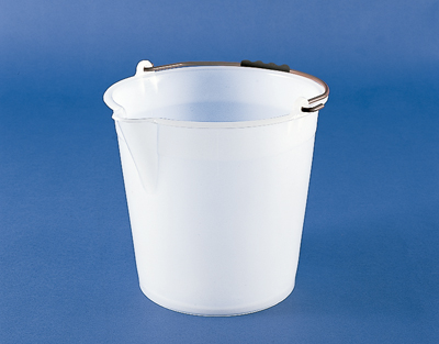 CUBO LDPE BLANCO GRADUADO CON PICO, 12 L