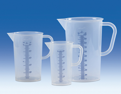 Jarra graduada, VITLAB, PP, escala azul en relieve, 500 ml