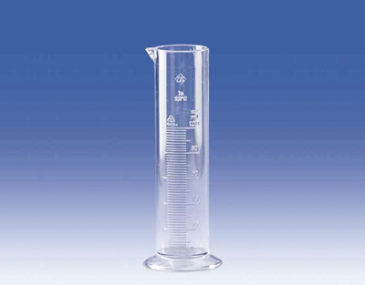 Probeta Clase B, f. baja, SAN, 25 mL