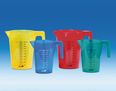 Jarra graduada VITLAB, apilable, verde, PP, 500 ml