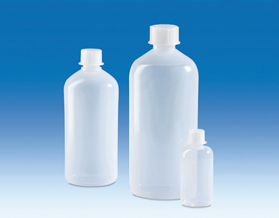 Frasco boca estrecha PE-LD 50 mL, tapón GL18