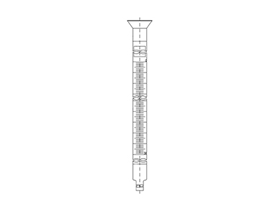 Tubo para bureta MOHR AS franja Schellbach, boca embudo 50mL 1/10