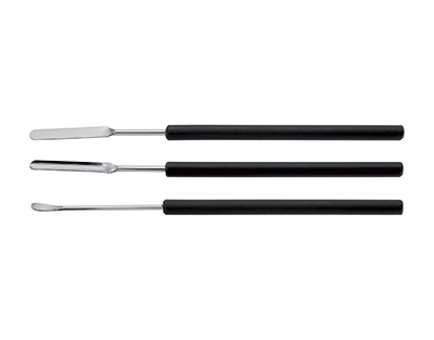 Micro spatule + manche plastique cuillère tordue, largeur 4 mm