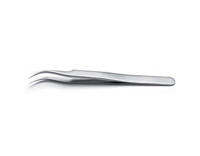 Pinza punta muy fina curva, 110 mm