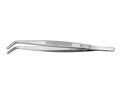 Curved blunt tweezers,prem.qu. length 130 mm
