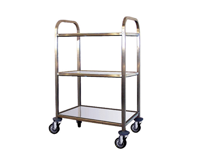Trolley stainless steel 3 trays, 750x500 mm