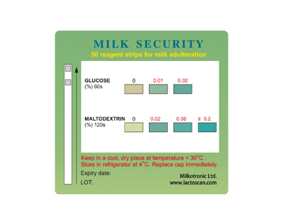 Milk safety test for maltodextrin and glucose