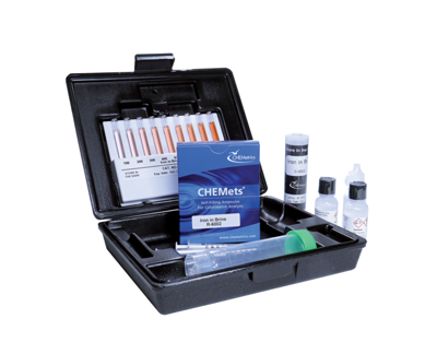 Fer en saumure, 0-100 / 100-1000 ppm.Type: CHEMets. Kit. 30 det.
