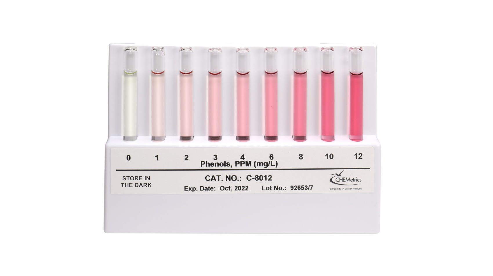 Comparateur de phénols  0-12 ppm.
