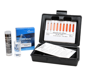 Peroxyde d'hydrogène, 0-0,8 / 1-10 ppm.Type: CHEMets. Kit. 30 det.
