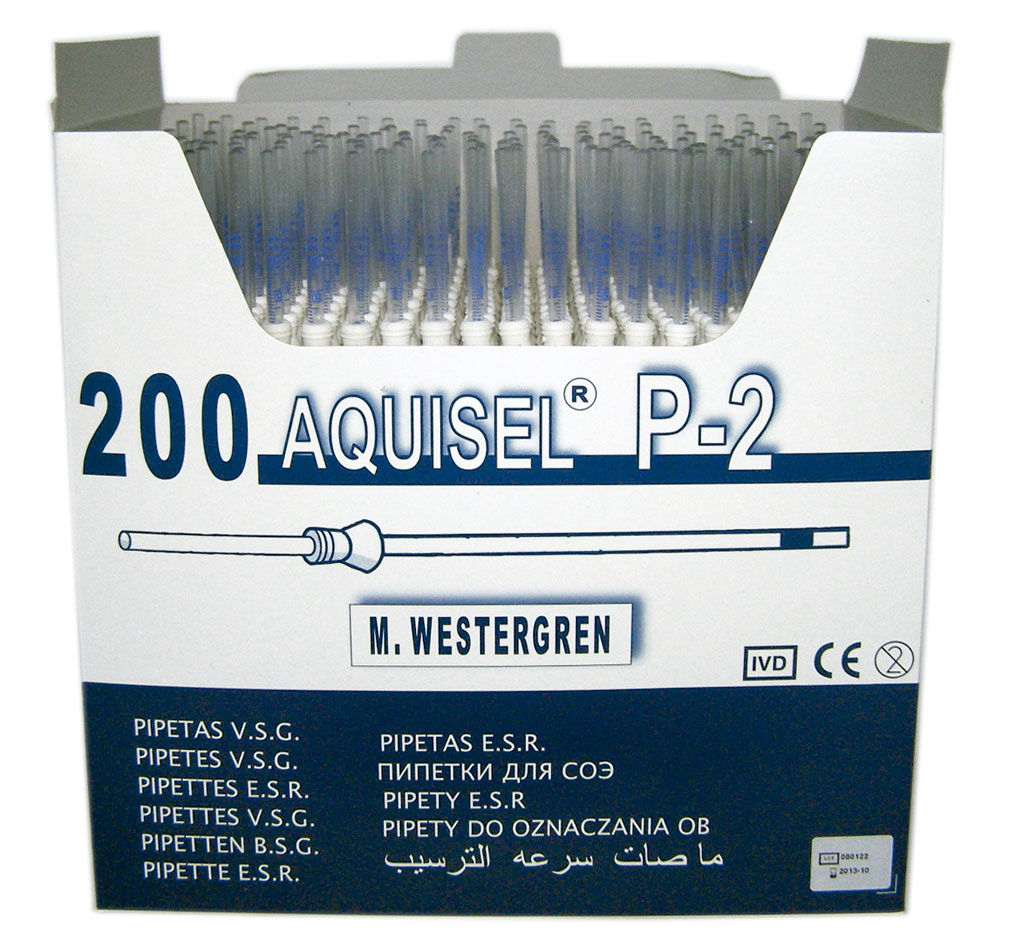 Pipette AQUISEL P-2 N° lot CE/IVD La boite de 800