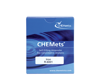 Fer (total et soluble), 0-1 / 1-10 ppm.Type: CHEMets. Rechange. 30 det.