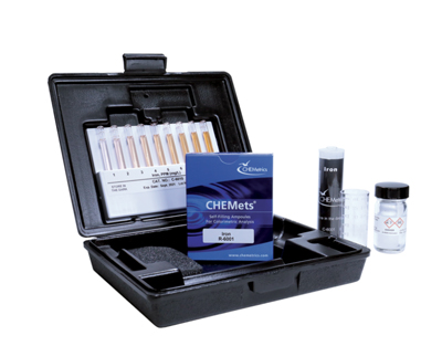 Fer (total et soluble), 0-1 / 1-10 ppm.Type: CHEMets. Kit. 30 det.