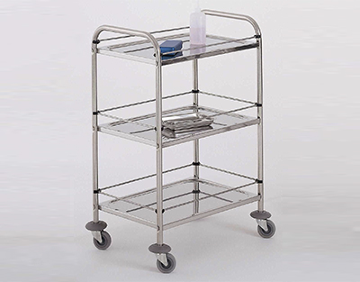 Trolley stainless steel 900 x 600 mm 3 trays desmantled
