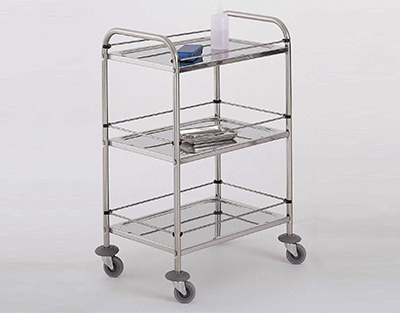 Trolley 2 trays with galleries L. 600 x 430 mm