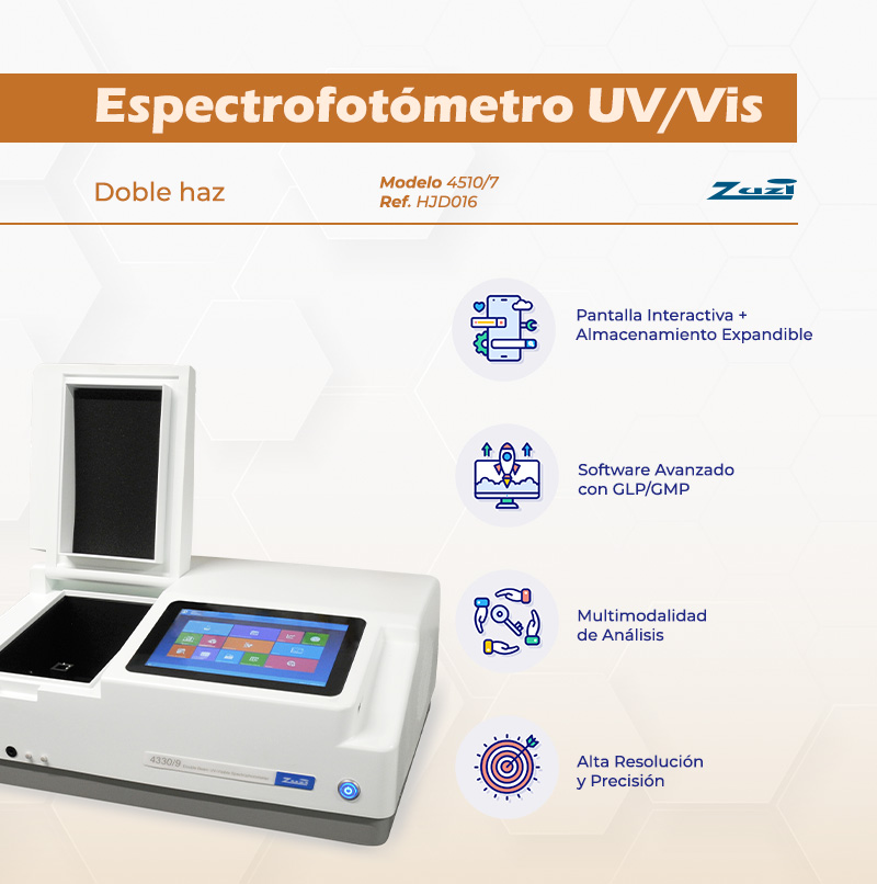 🔬 Espectrofotómetro HJD016 – Potencia, Precisión y Tecnología en un Solo Equipo