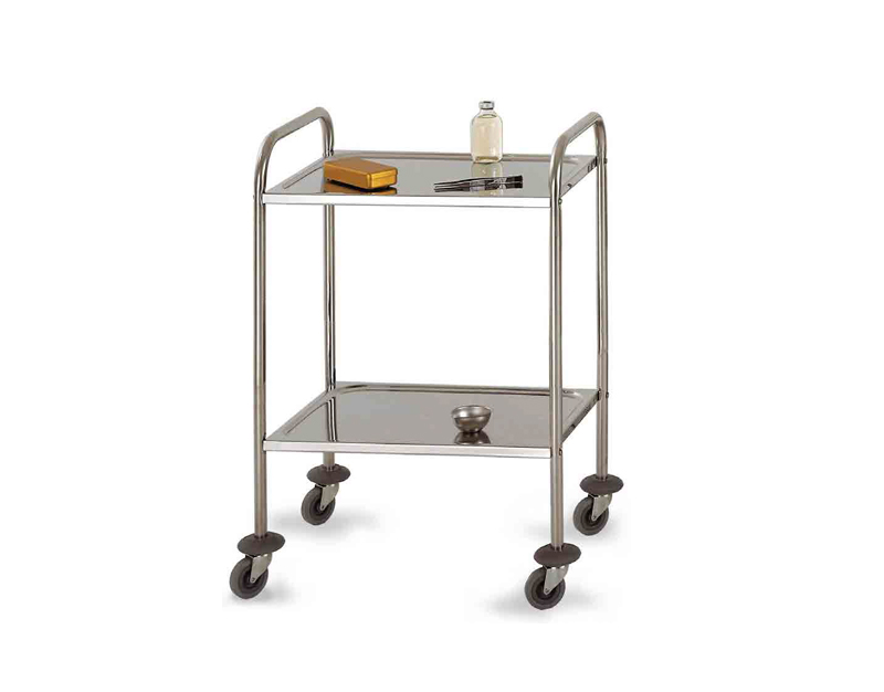 Trolley 2 trays with galleries L. 750 x 500 mm