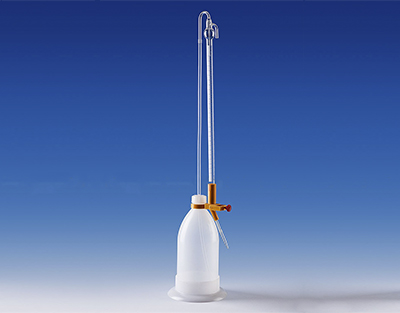 Burette à titration Schilling 25ml 1/10 bouton poussoir ORANGE