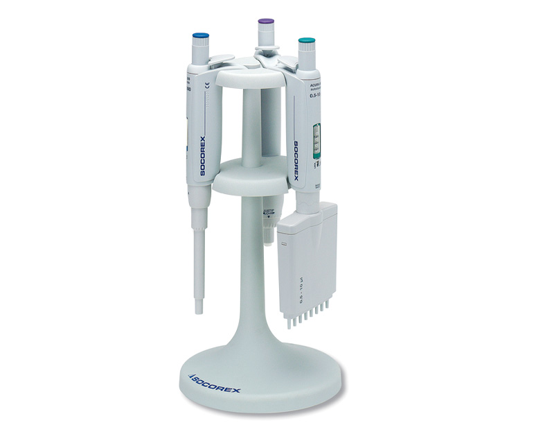 Soporte 340 p/3 pipetas, gris