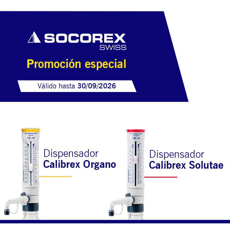 Promoción Socorex, descuento en dispensadores de alta precisión para laboratorio