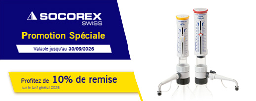 Promotion Socorex, réduction sur les distributeurs de laboratoire haute précision