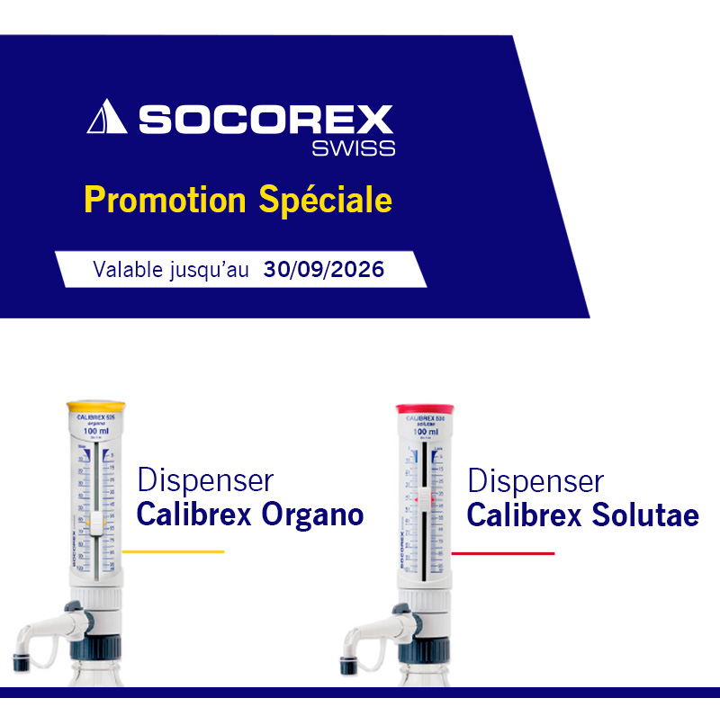 Promotion Socorex, réduction sur les distributeurs de laboratoire haute précision