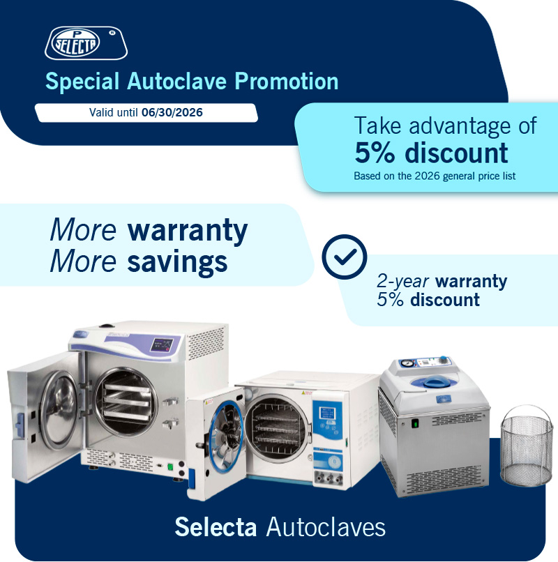 Special promotion on Selecta autoclaves professional sterilization with discount