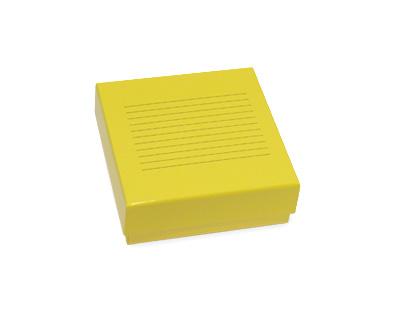 Criocaja de cartón para 81 viales de 2mL  amarillo