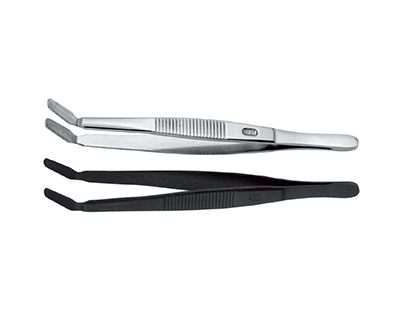 Cover glass tweezers,curved, prem. qu. length 115 mm