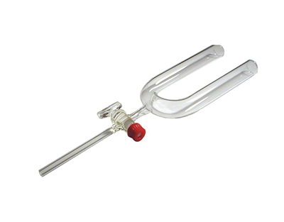 Tubo en U con llave de vidrio