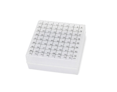 Crio caja de PP para 81 viales de 2mL tapa numerada