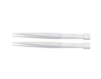 Solid ceramic tweezers,blunt 125mm,tip 1mm,smooth