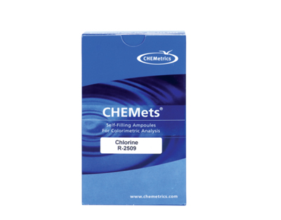 Cloro (libre y total), mét. DPD 0-400/0-2000 ppm. Tipo: CHEMets. Recambio. 30 det.