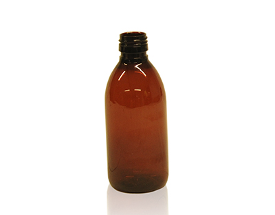 Brown bottle narrow neck w/out cup DIN28 PET 250 ml, ENDO