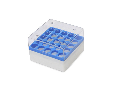 Crio caja de PC para 25 viales 2mL. tapa numerada