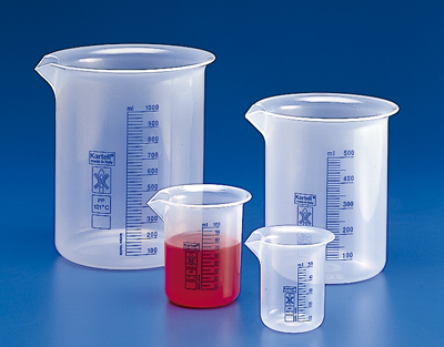 Beaker PP blue grad. low form, 5000 ml