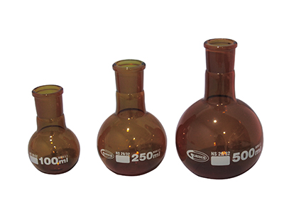 Amber Flask 100ml 29/32, flat bottom, Glassco