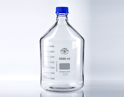 Flacon ISO Simax cap+bague bleu  5000ml