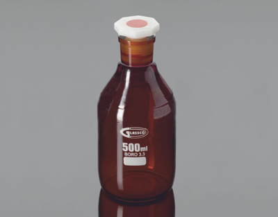 Flacon verre brun, bouchon PP col étroit, 50 ml  Rodage: 14/23