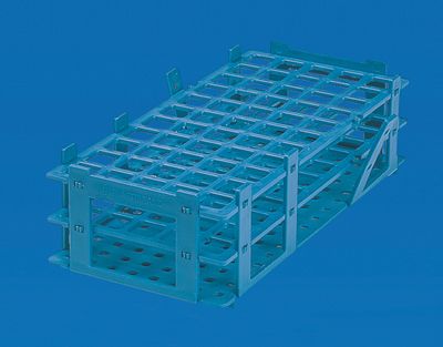 Test tube rack, coloured, PP, 40 positions for tube Ø up to 20 mm, blue