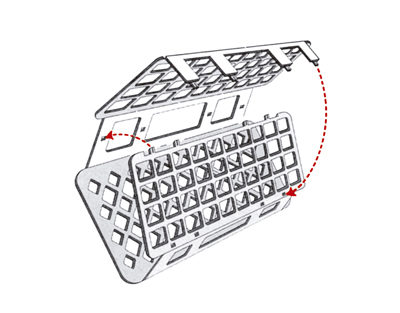 PORTOIR PP, ROUGE, pour 90 tubes (Ø 13 mm)