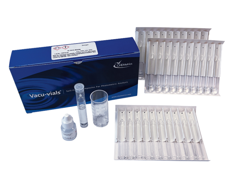 Nitrite (Azote), 0-0,750 ppm.Type: Vacu-vials. Kit. 30 det.