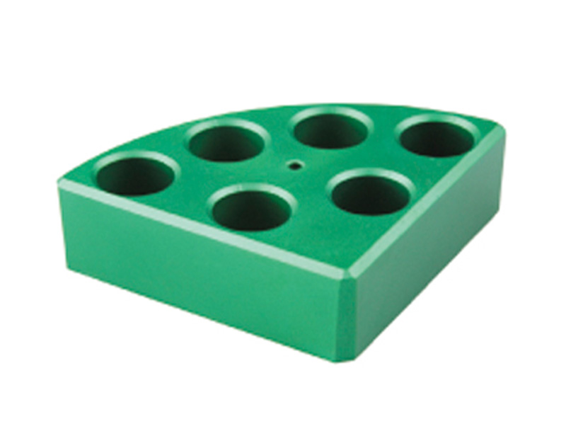 Poly-block stand red, 6 green, Ø17,8x26mm
