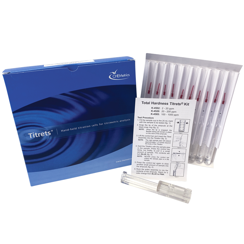 Kit de dureté, 2-20 ppm en CaCO3