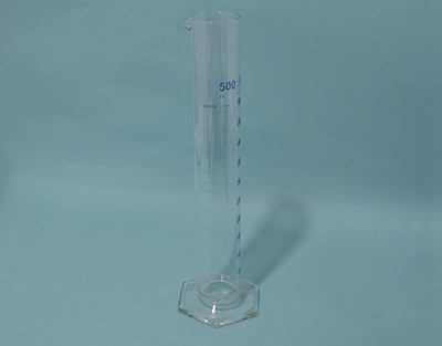 Measuring cylinders hex base blue grad B 10ml